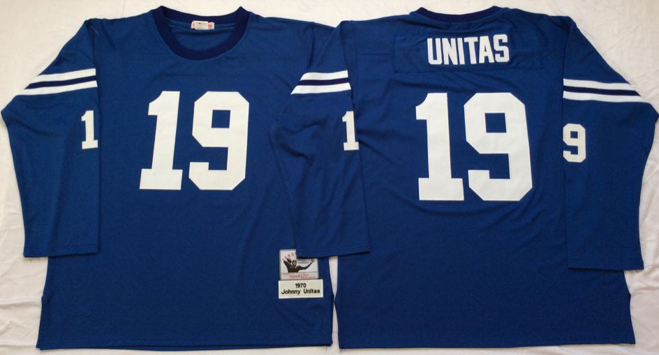 Men NFL Indianapolis Colts #19 Unitas blue Mitchell Ness jerseys->minnesota vikings->NFL Jersey